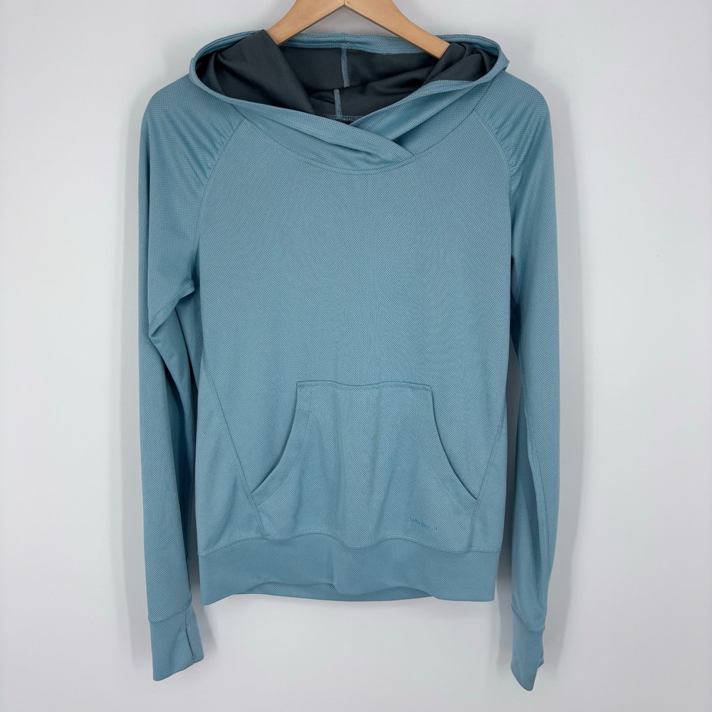 Patagonia Womens Sunshade Hoody Size XS Blue Crossover Neck Active Sun Hoodie